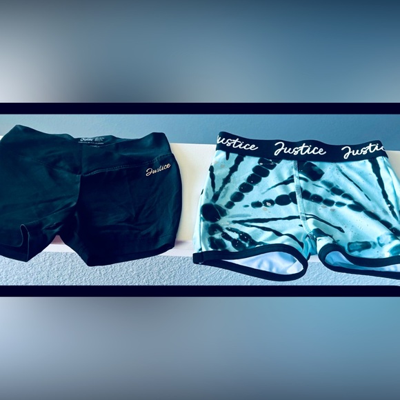 Justice~Blue & BlLK Performance Shorts. Both Size: XS(5/6). Bundle/Lot of 2! 😊 - Picture 1 of 10
